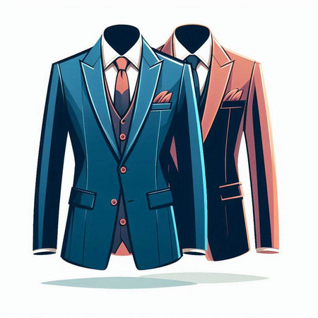 Wedding suit on a white background, vector illustration, sketchのイラスト素材