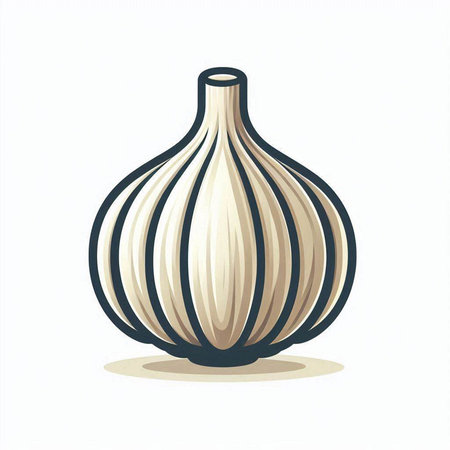 Garlic. Vector illustration. Isolated on a white background.のイラスト素材