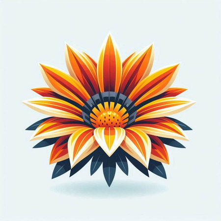 Vector illustration of a sunflower on a blue background. EPS10のイラスト素材