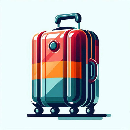 Suitcase for travel. Vector illustration in retro style on a white background.のイラスト素材