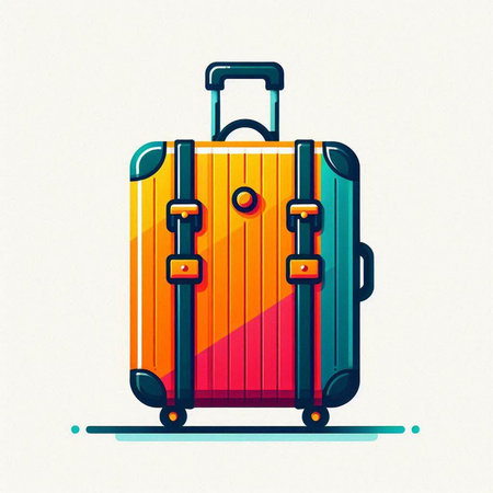 Suitcase for travel on a white background. Vector illustration.のイラスト素材
