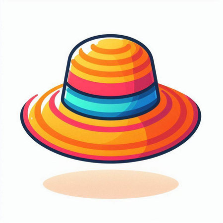 Colorful summer hat isolated on a white background. Vector illustration.のイラスト素材