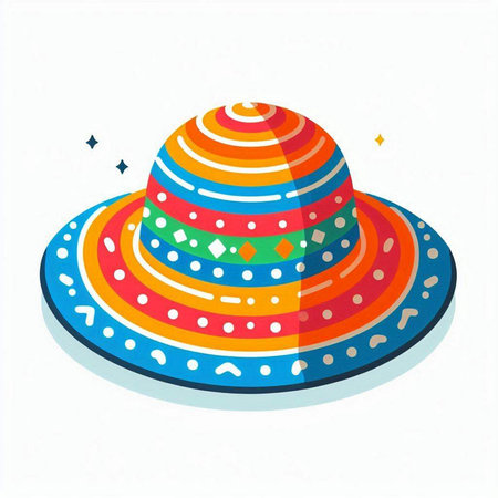Mexican hat icon. Isolated on white background. Vector illustration.のイラスト素材
