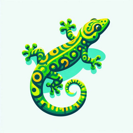 Lizard. Vector illustration. Isolated on a white background.のイラスト素材