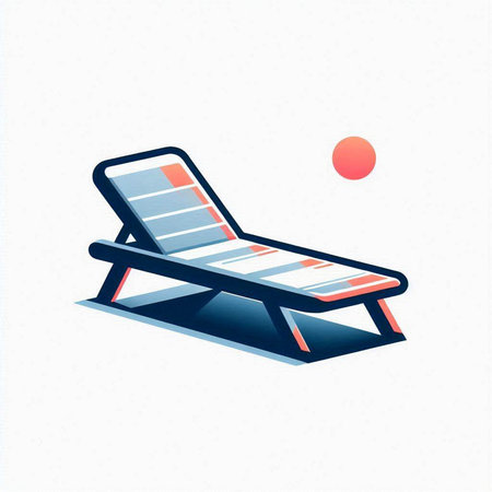 Vector illustration of a sun lounger on a white background.のイラスト素材