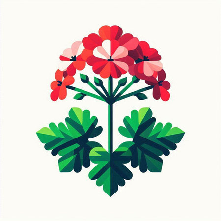 Geranium flower icon. Vector illustration of a geranium flower.のイラスト素材