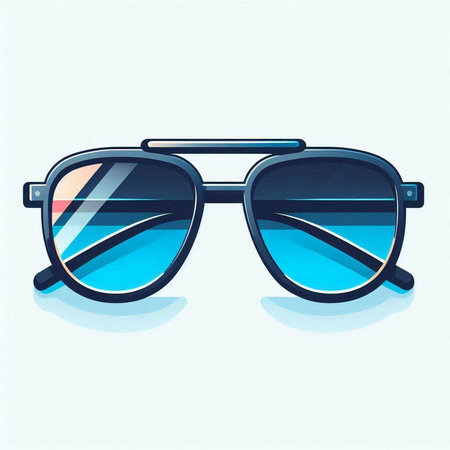 Sunglasses with blue glass on a white background. Vector illustrationのイラスト素材