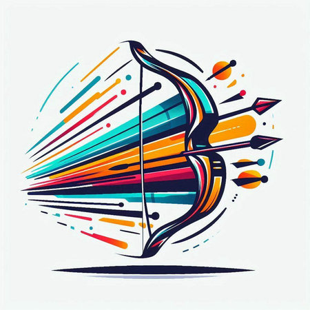 Archery arrow vector illustration. Colorful archery arrow on white background.のイラスト素材