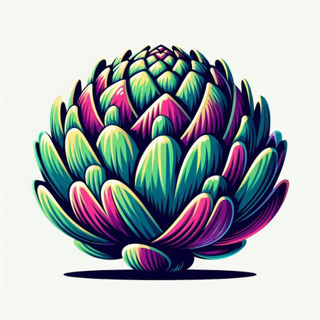 Artichoke flower. Vector illustration of artichoke flower.のイラスト素材