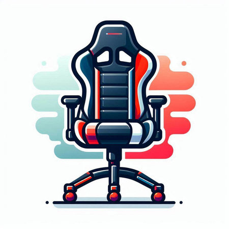 Vector illustration of an office chair in flat style. Isolated on white background.のイラスト素材