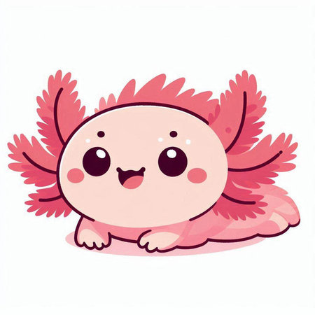 Cute pink angel on a white background. Vector illustration in cartoon style.のイラスト素材