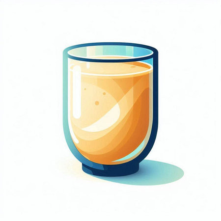 Orange juice in a glass on a white background. Vector illustration.のイラスト素材