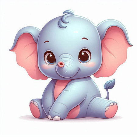 Cute baby elephant. Vector illustration of a cute baby elephant.のイラスト素材