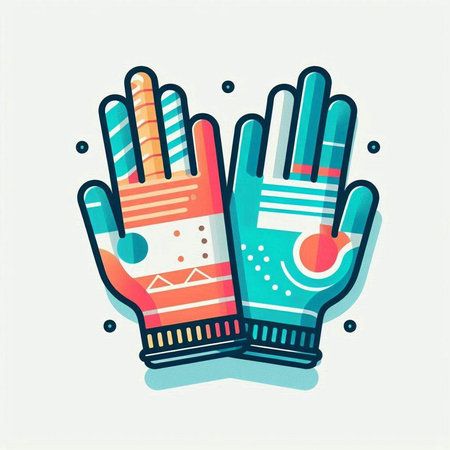 Pair of gloves in flat style. Protective gloves. Vector illustration.のイラスト素材