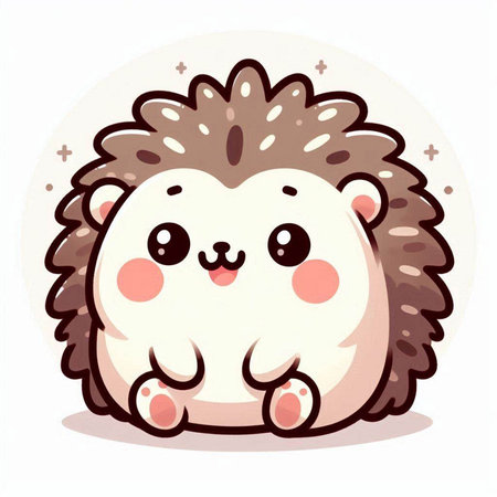 Cute cartoon hedgehog on a white background. Vector illustration.のイラスト素材
