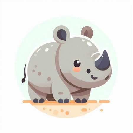 Cute rhinoceros. Vector illustration in cartoon style.のイラスト素材