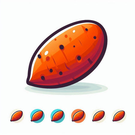 Sweet potato. Vector illustration. Isolated on a white background.のイラスト素材