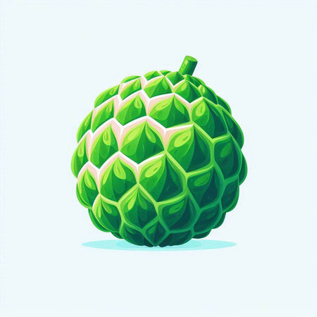 Custard apple. Vector illustration of an exotic tropical fruit.のイラスト素材