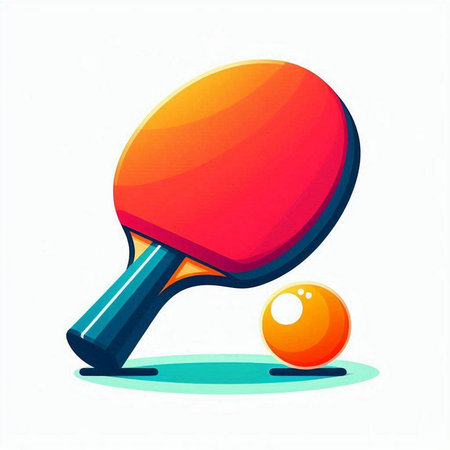 table tennis racket and ball on white background. vector illustration. eps 10のイラスト素材