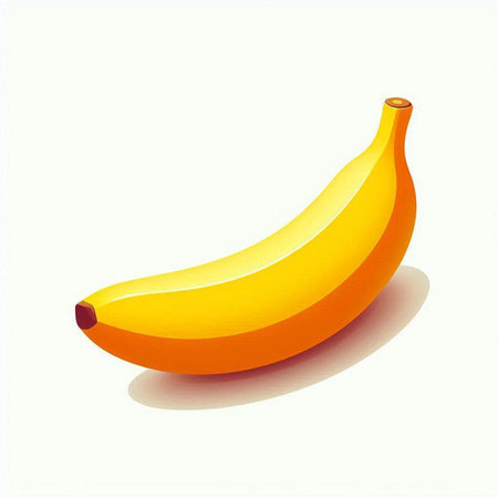 Illustration of a banana on a white background. Vector image.のイラスト素材
