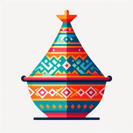 Colorful ethnic ornament on a white background. Vector illustration in flat style.のイラスト素材
