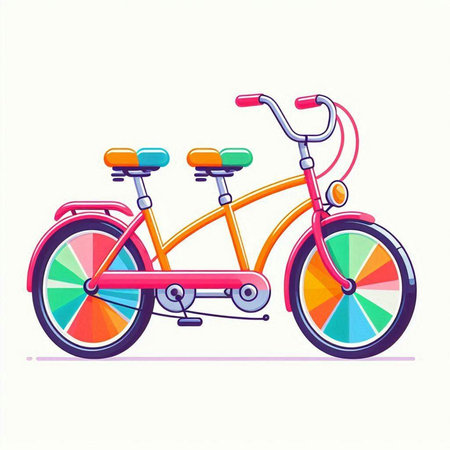 Children's bicycle isolated on white background. Colorful vector illustration.のイラスト素材