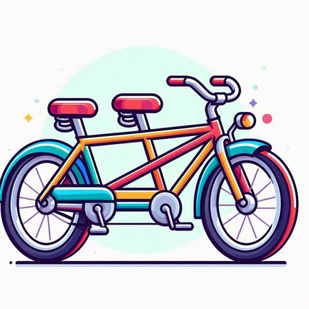 Retro bicycle isolated on white background. Vector illustration in cartoon style.のイラスト素材