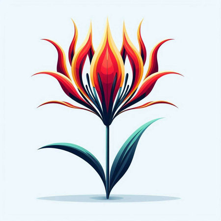 Flower of Strelitzia reginae. Vector illustration.のイラスト素材