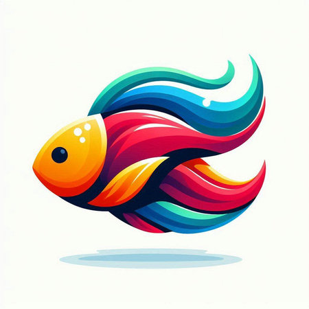 Colorful fish on a white background. Vector illustration for your designのイラスト素材