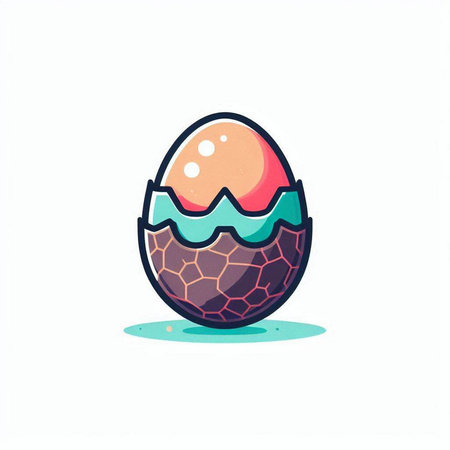 Easter egg vector illustration. Hand drawn doodle style.のイラスト素材