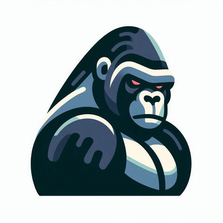 Gorilla vector illustration. Isolated on a white background.のイラスト素材
