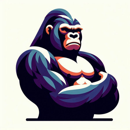 Gorilla. Vector illustration for your design. Vector illustration.のイラスト素材