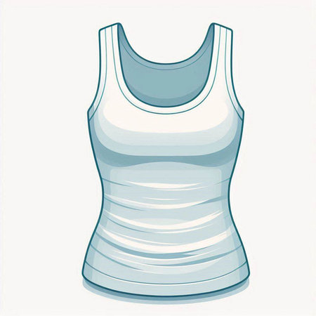 Illustration of a white tank top on a white background - vectorのイラスト素材