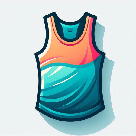 Illustration of a sleeveless t-shirt on a white backgroundのイラスト素材