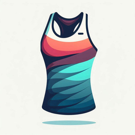Illustration of a colorful t-shirt with a pattern on itのイラスト素材