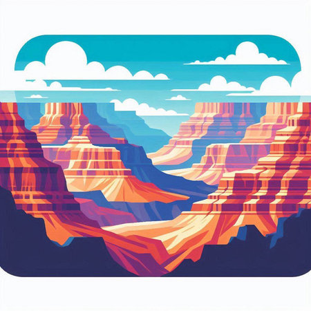 Beautiful landscape of the Grand Canyon in Arizona. Vector illustration.のイラスト素材