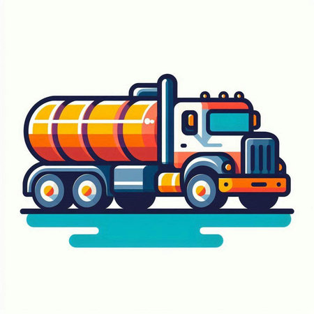 Truck vector illustration isolated on white background. Cement truck icon.のイラスト素材