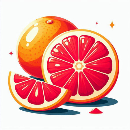 Grapefruit on white background. Vector illustration. Eps 10.のイラスト素材