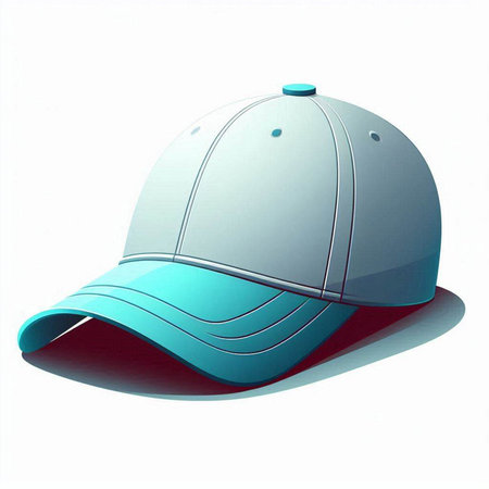 Baseball cap on a white background. 3d render. Vector illustration.のイラスト素材