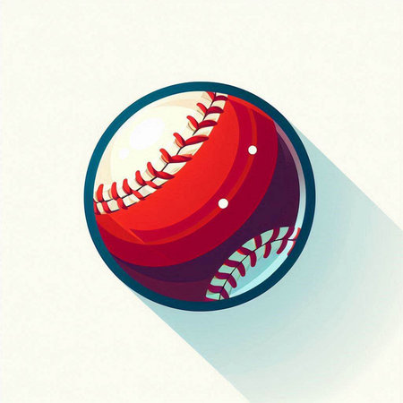 Baseball ball icon, vector illustration. Flat design style with long shadowのイラスト素材