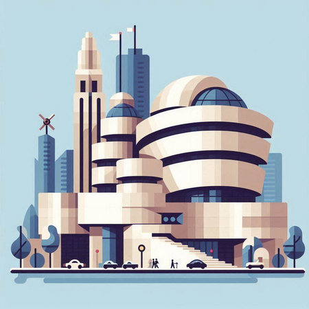 Dubai, United Arab Emirates. Modern architecture. Vector illustration in flat styleのイラスト素材