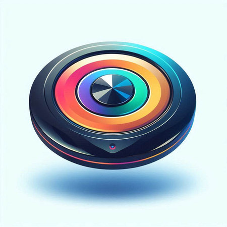 Audio player - 3D illustration of a media player with colorful buttons.のイラスト素材