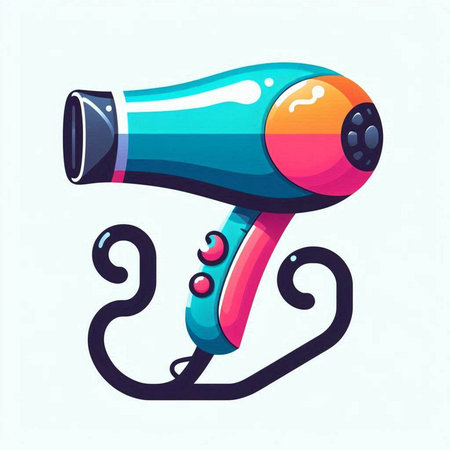 Hair dryer isolated on a white background. Vector illustration.のイラスト素材