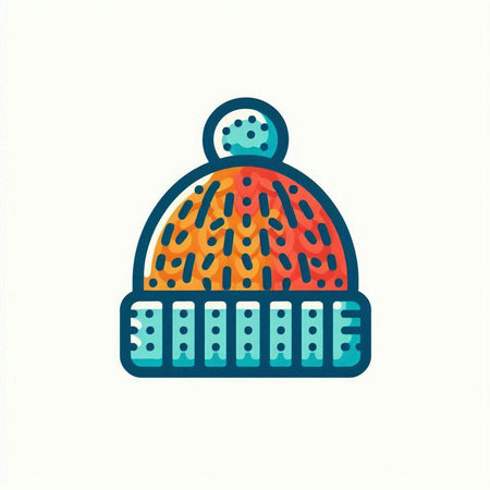 Winter knitted hat. Vector illustration in doodle style.のイラスト素材