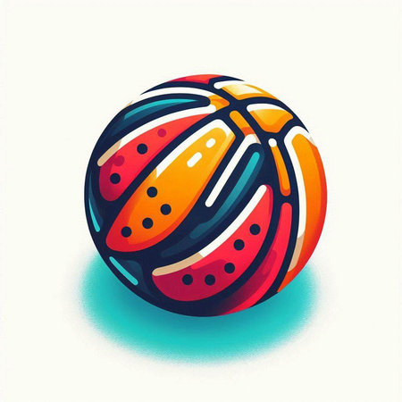 Colorful basketball ball isolated on a white background. Vector illustration.のイラスト素材