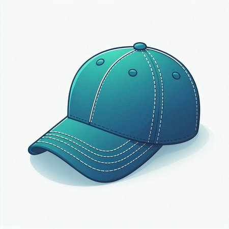 Illustration of a blue baseball cap on a white background - vectorのイラスト素材