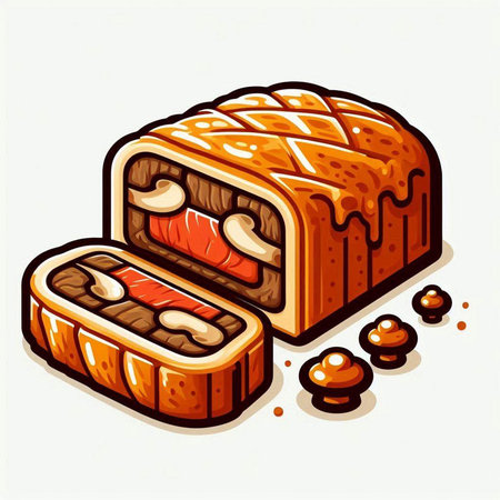 Sliced bread with salmon and caviar. Vector illustration.のイラスト素材