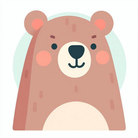 Cute hand drawn bear. Vector illustration in a flat style.のイラスト素材