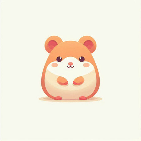 Cute hamster cartoon vector illustration. Cute hamster character.のイラスト素材