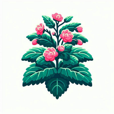 Beautiful pink flowers isolated on a white background. Vector illustration.のイラスト素材